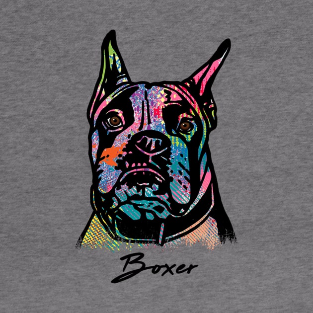 Boxer Dog - Tie Dye Color by Pam069